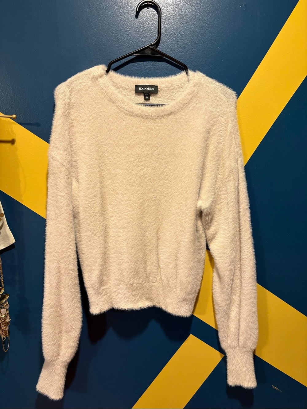 Express Cream Crewneck Mohair Sweater NWOT